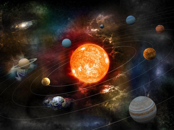 太阳系八大行星示意图
